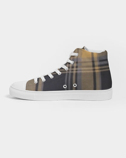 fz plaid men's hightop canvas shoe