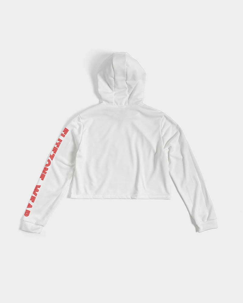 white zone women's cropped hoodie