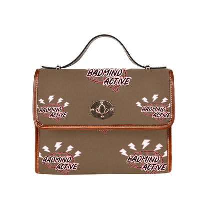 fz mind handbag one size / fz - mind bag-brown all over print waterproof canvas bag(model1641)(brown strap)