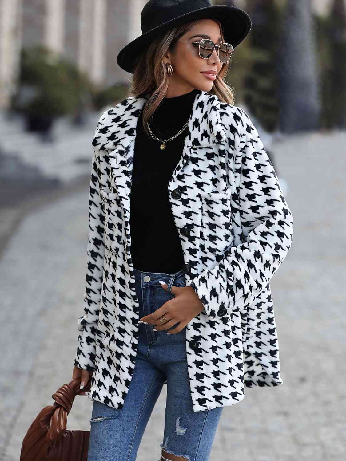 FZ Women's Houndstooth Button Down Jacket - FZwear