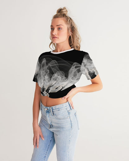 smoking the highest women's twist-front cropped tee