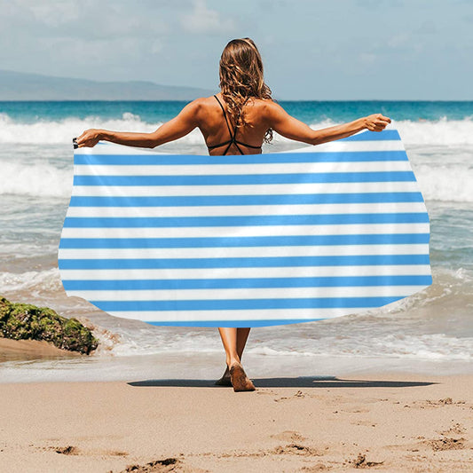 fz beach towel - blue strip beach towel 32"x 71"(made in queen)