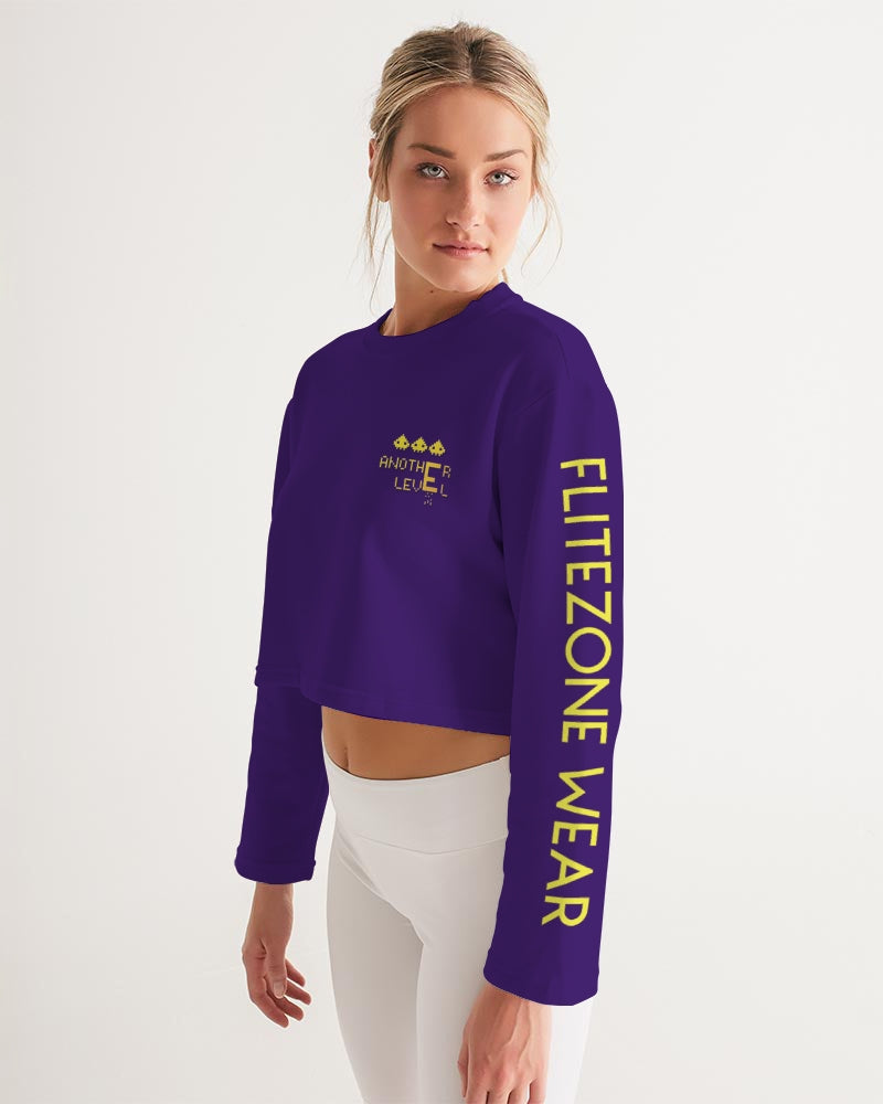 purple flite reloaded women's cropped sweatshirt