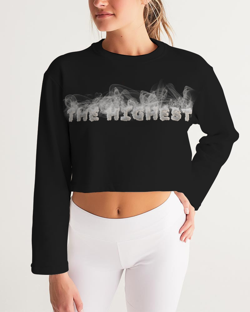 smokin black women's cropped sweatshirt