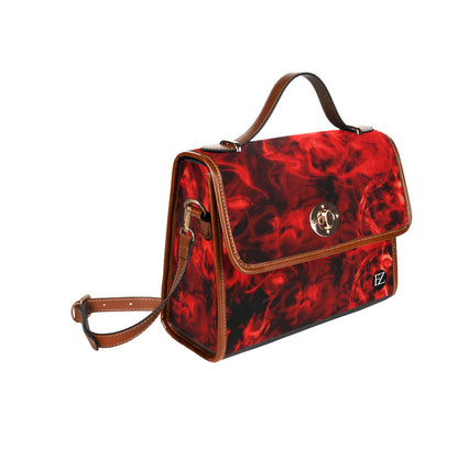 fz zone handbag - abstract all over print waterproof canvas bag(model1641)(brown strap)