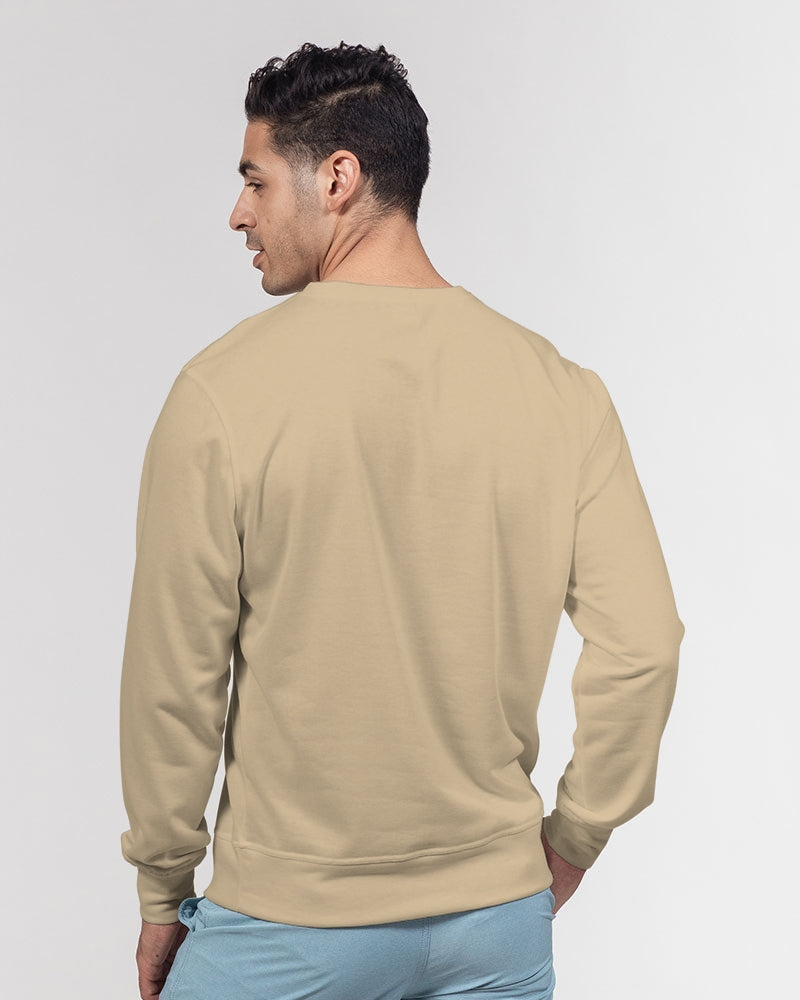 the beige zone men's classic french terry crewneck pullover
