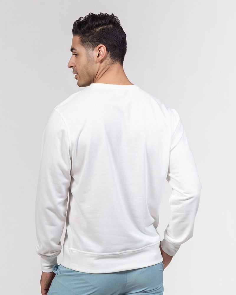 white zone men's classic french terry crewneck pullover