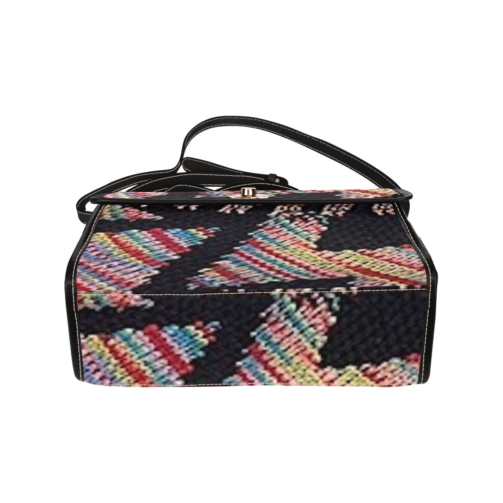 fz hippy handbag all over print canvas bag (model 1641)(black)