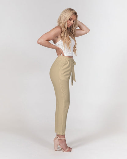 the beige zone women's belted tapered pants