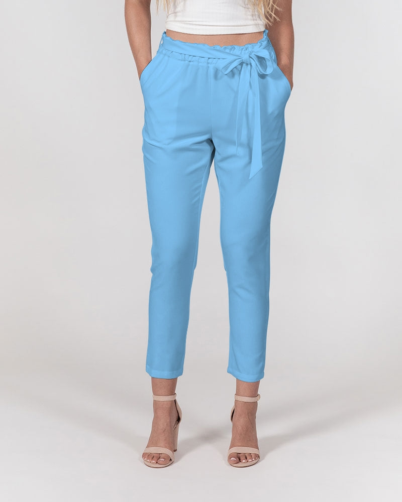 blue sky women's belted tapered pants