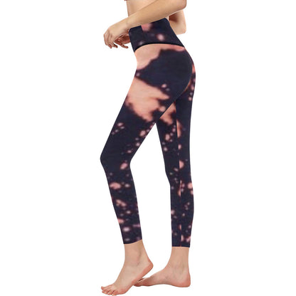 fz women's designer leggings - tie dye women's high-waisted leggings (model l36)