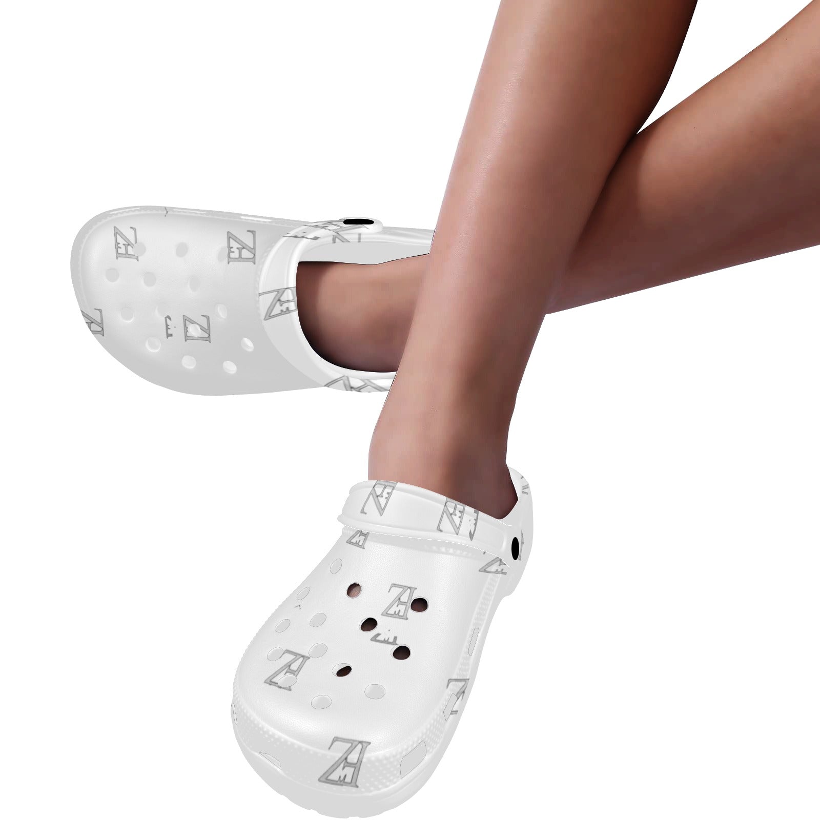 fz unisex sandals - white custom print adults clogs