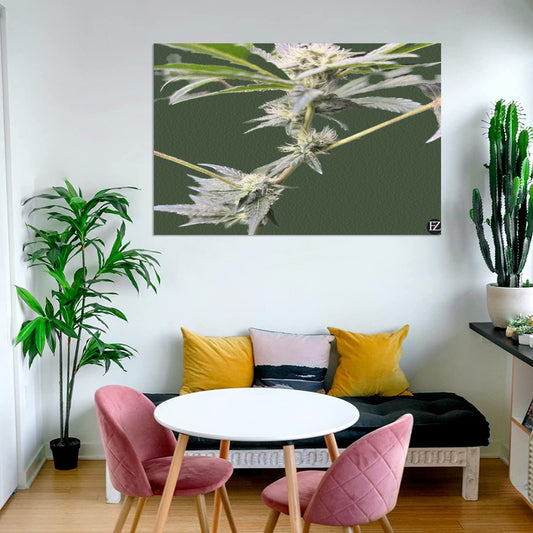 fz weed portrait abstract upgraded frame canvas print 48"x32"(made in queen)