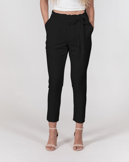 mind zone women's belted tapered pants