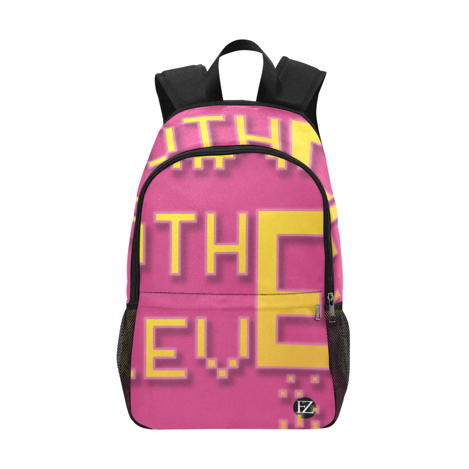 fz yellow levels backpack one size / fz levels backpack - fuchsia all-over print unisex casual backpack with side mesh pockets (model 1659)