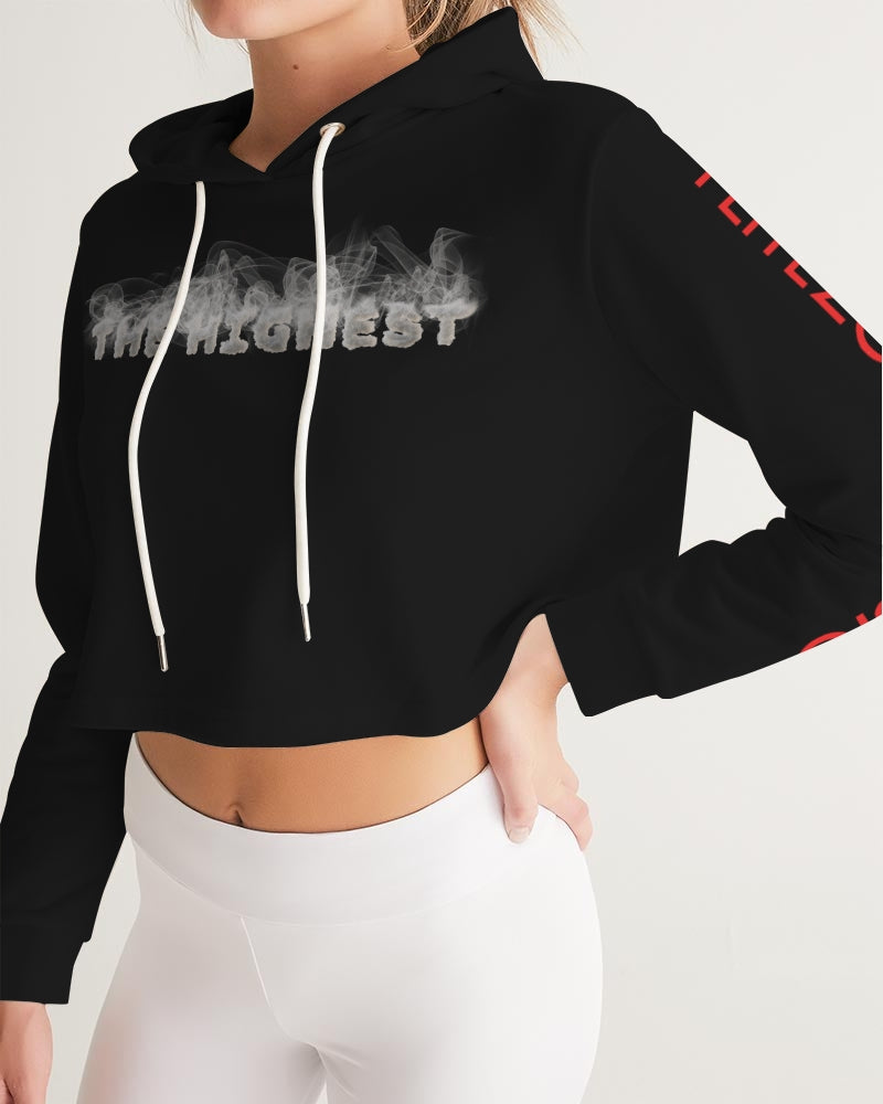 smokin black women's cropped hoodie