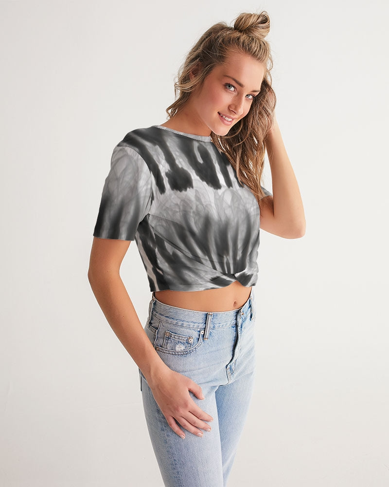 weed zone women's twist-front cropped tee
