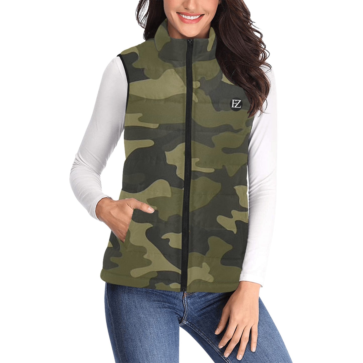 FZ Women's Puff Army Jacket Vest - FZwear