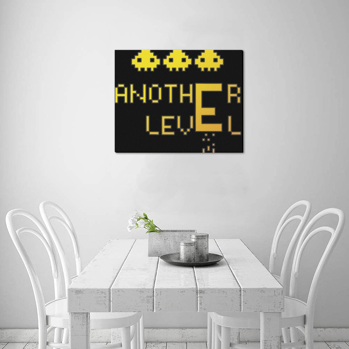 fz design collection one size / fz - another level  - yellow framed canvas print 20"x16" (made in usa)