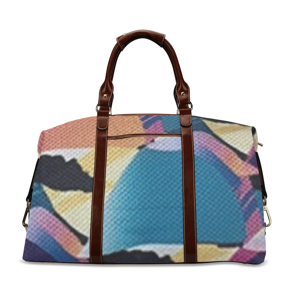 fz denim print travel bag flight bag(model 1643)