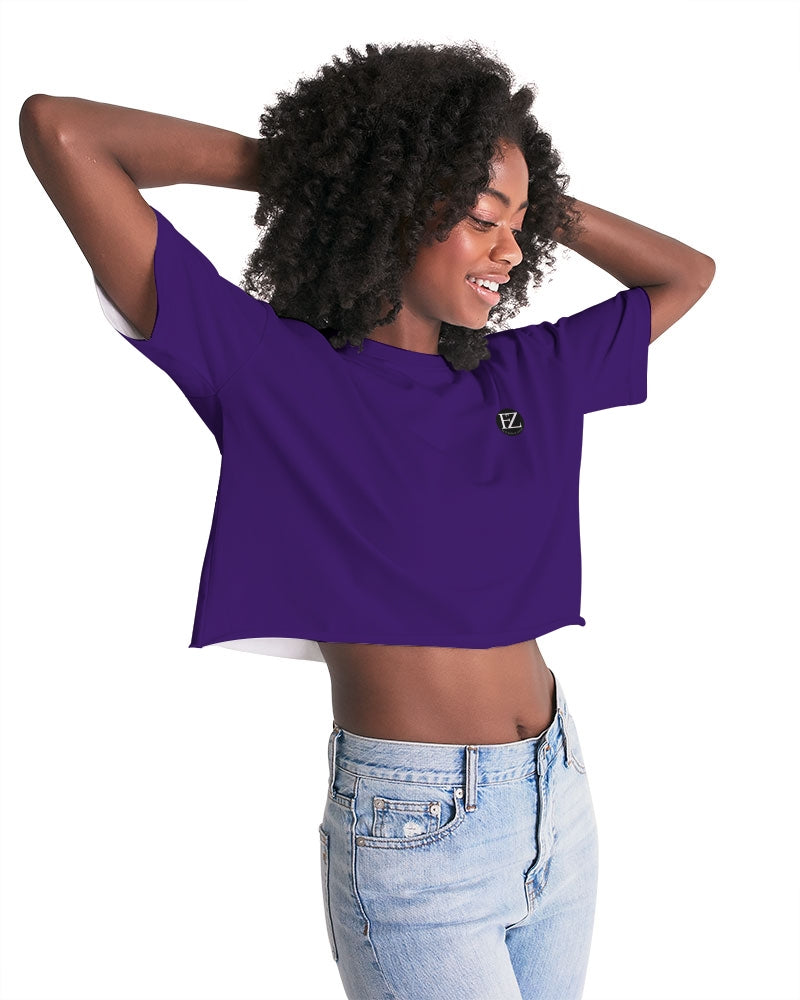 purple flite women's lounge cropped tee