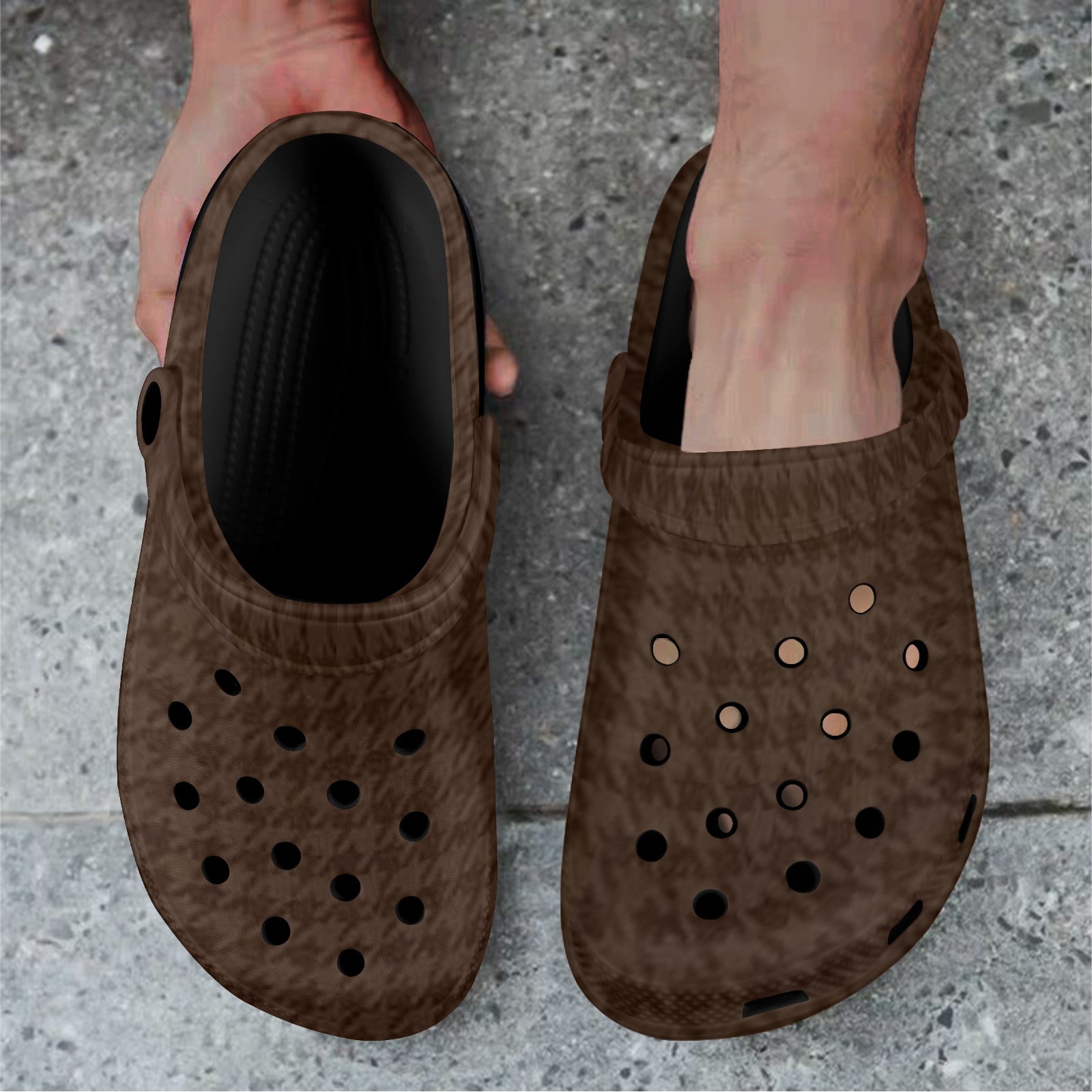 fz unisex sandals - brown custom print adults clogs