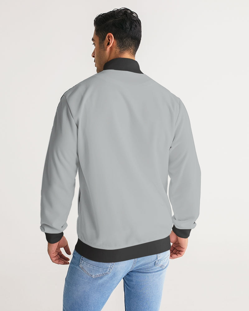 flying grey men's stripe-sleeve track jacket