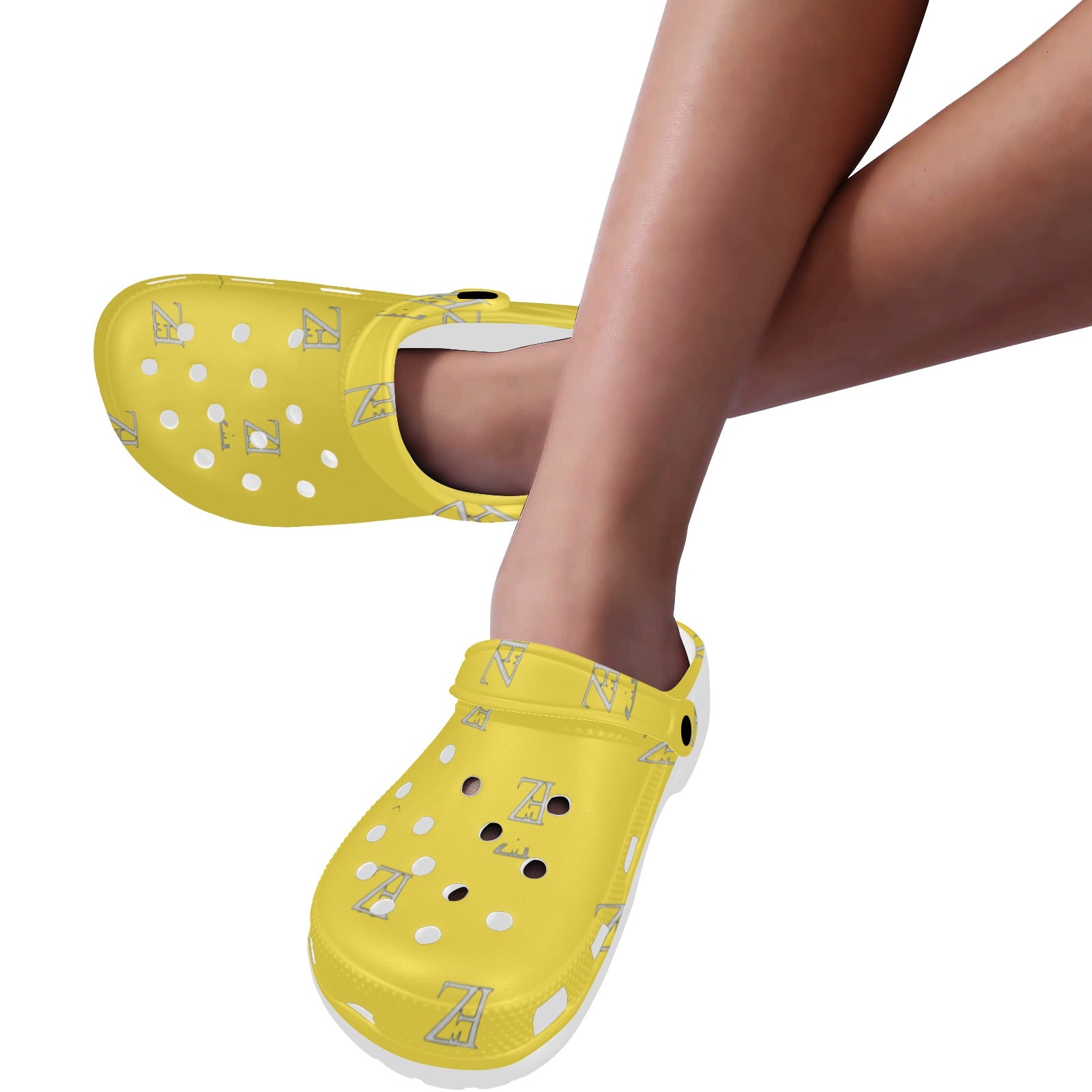fz unisex sandals - yellow custom print adults clogs
