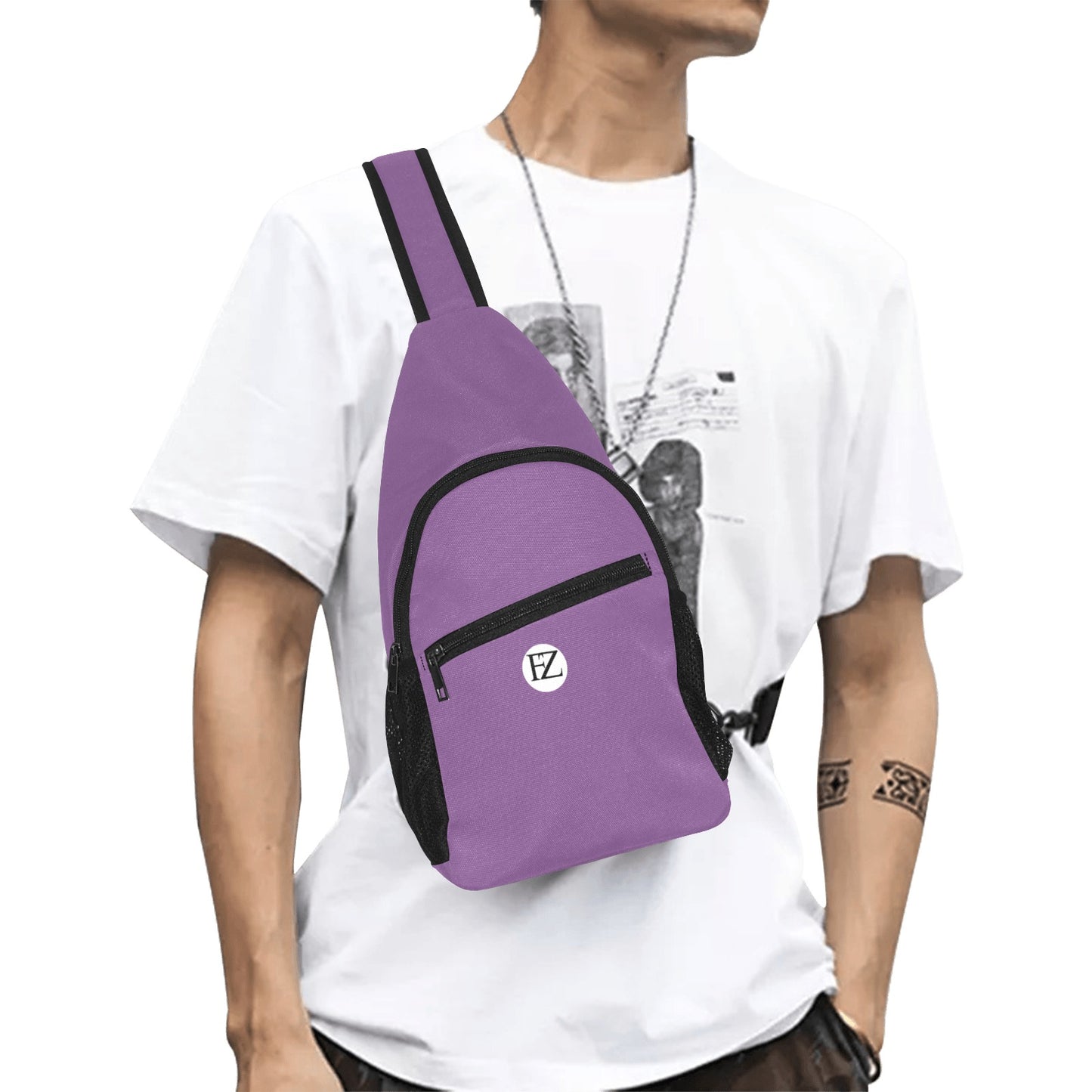 fz men's chest bag too one size / fz chest bag-purple all over print chest bag(model1719)