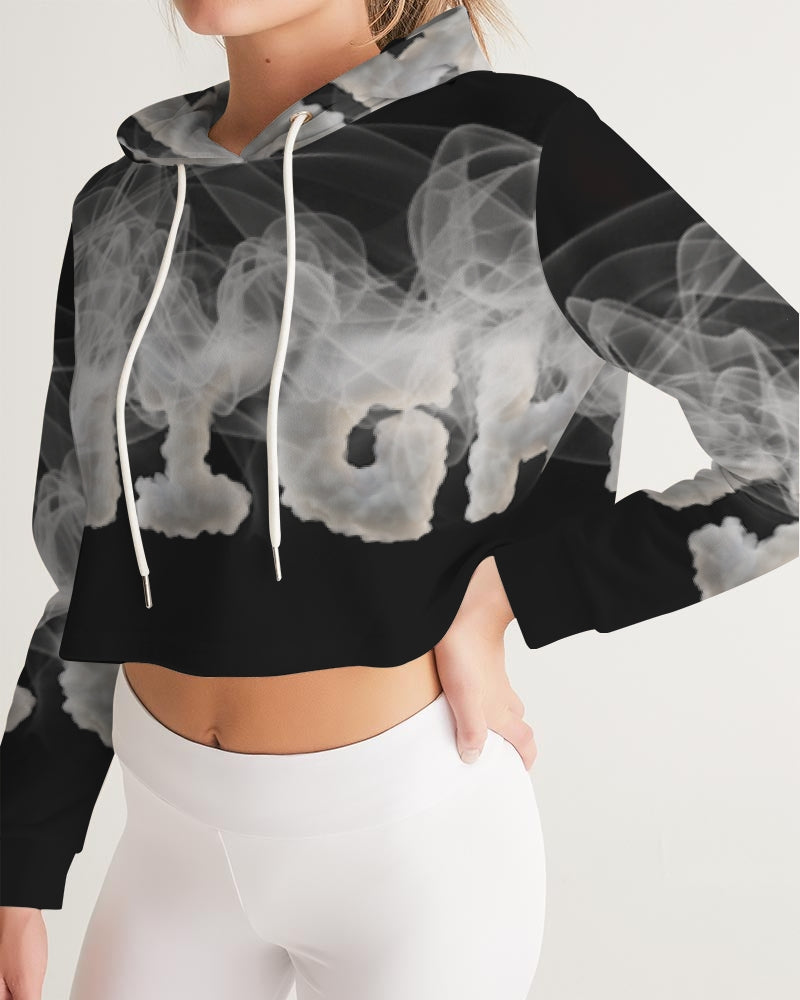 smoking the highest women's cropped hoodie