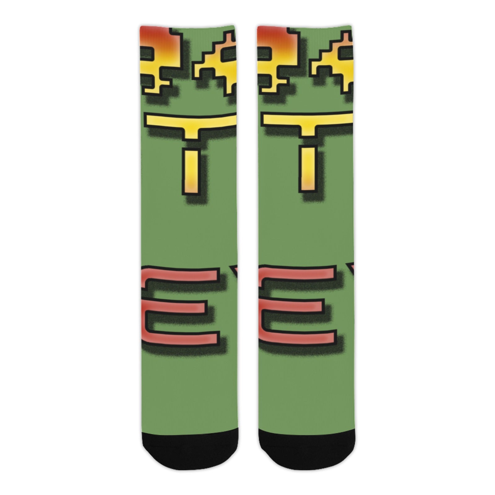 fz unisex socks - red one size / fz socks - green sublimated crew socks(made in usa)
