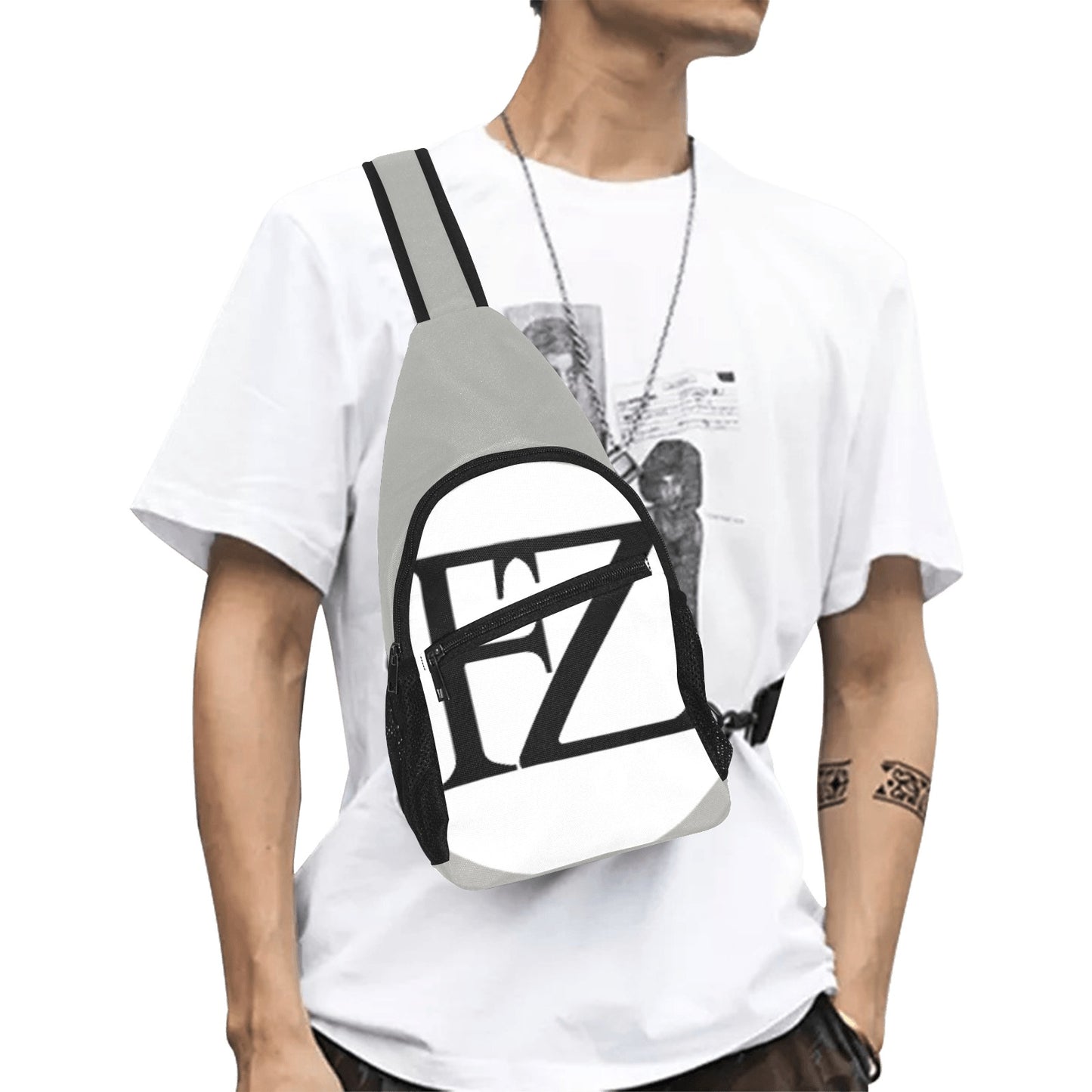 fz men's chest bag too one size / fz men's chest bag too-grey all over print chest bag(model1719)