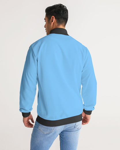 blue sky zone men's stripe-sleeve track jacket