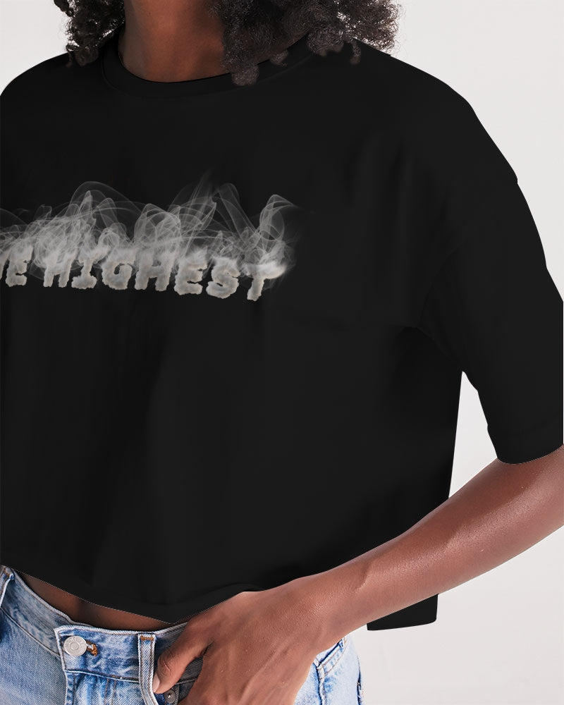 smokin black women's lounge cropped tee