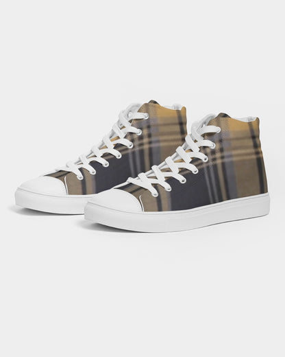 fz plaid men's hightop canvas shoe