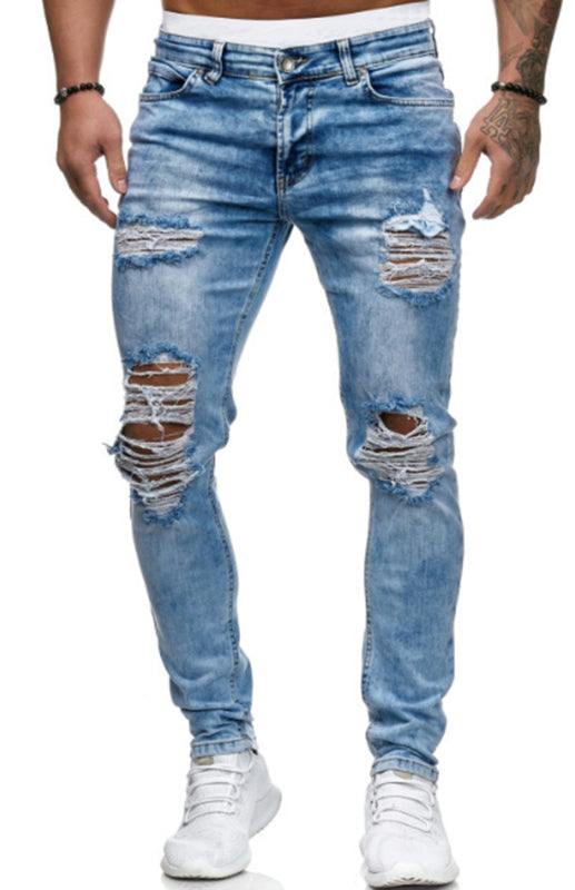 fz men's fashion frayed slim fit denim pants