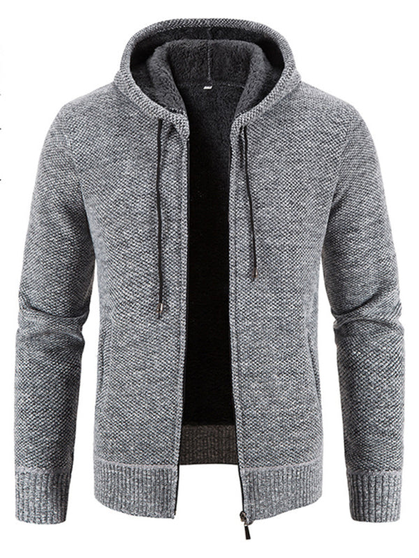 FZ Men's casual knitted hooded zipper jacket - FZwear
