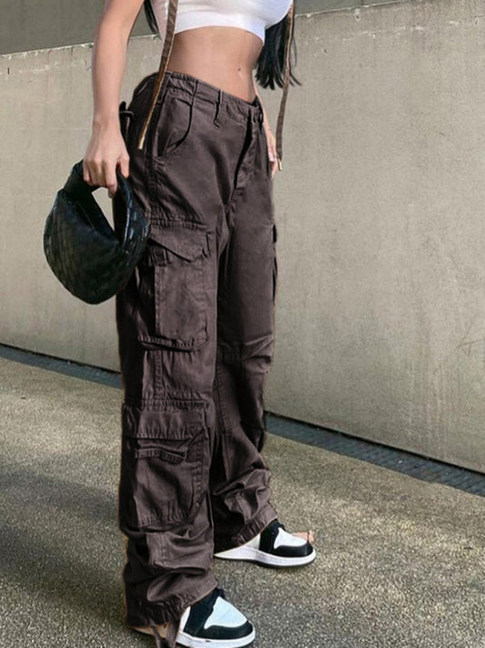 FZ Women's High Waist Wide Leg Retro Cargo Pants - FZwear