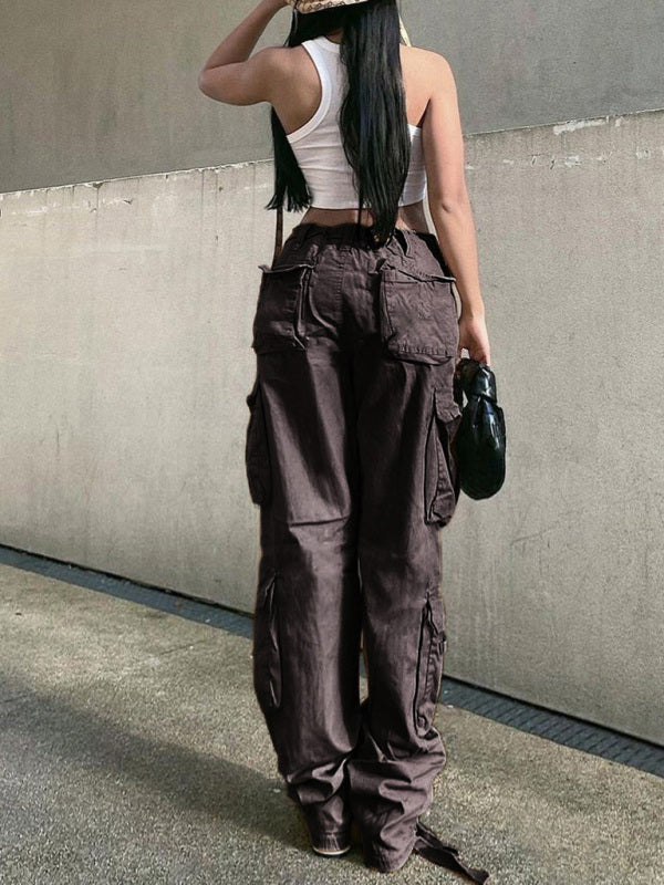 FZ Women's High Waist Wide Leg Retro Cargo Pants - FZwear