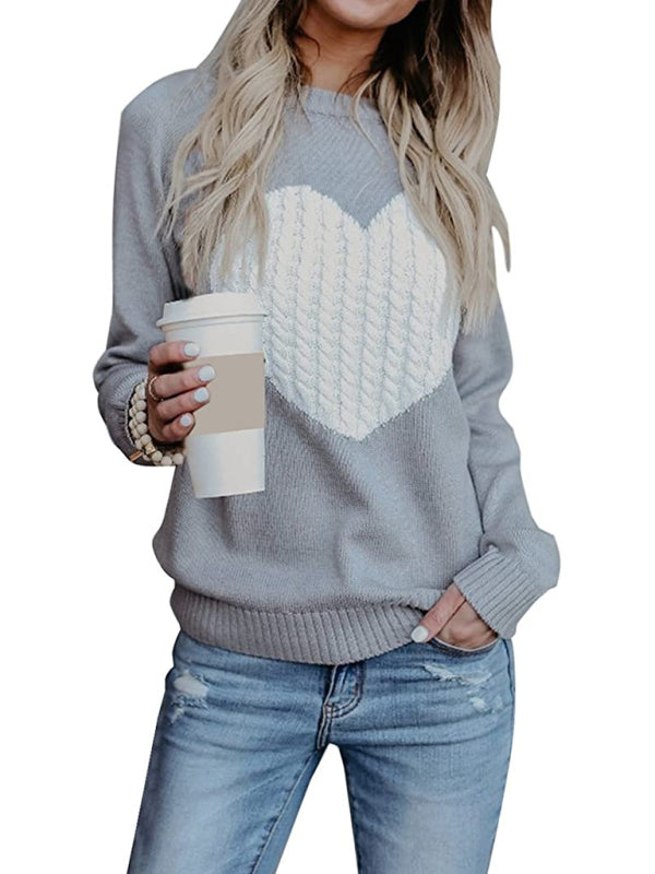 women's knitted sweater plus size love knitted pullover sweater women