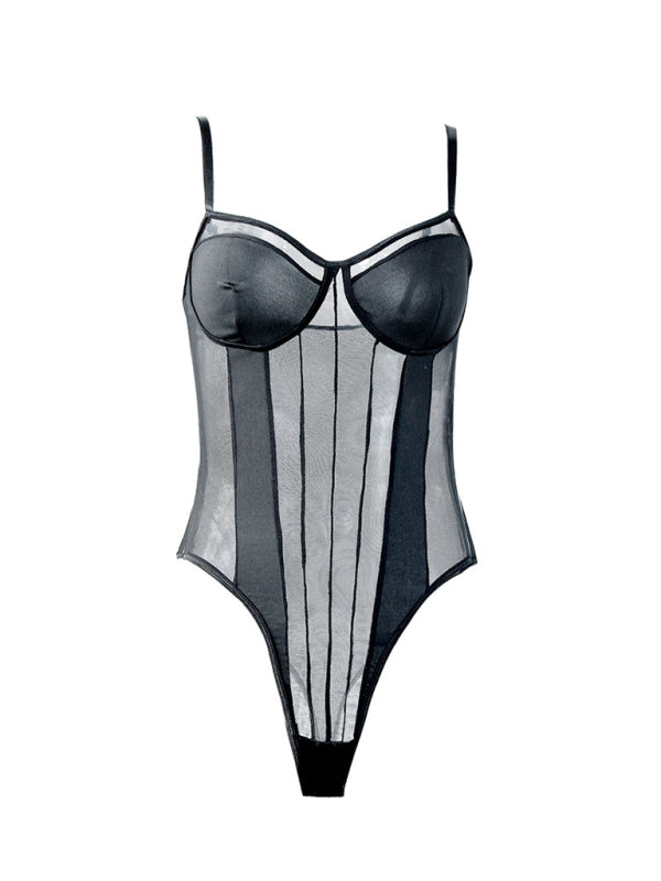 FZ Women's sexy lace mesh stitching jumpsuit - FZwear