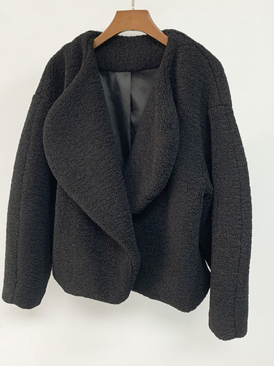 FZ Women's short silhouette lambs wool sweater jacket